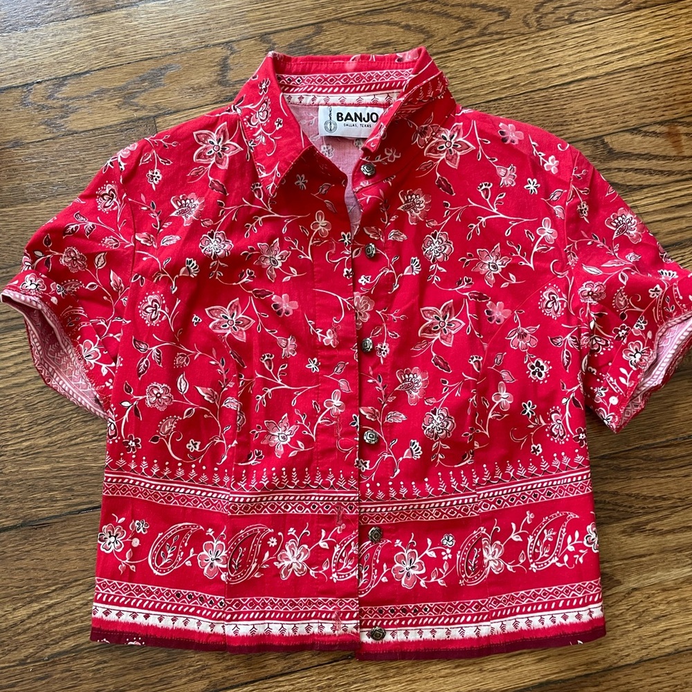 Vintage Cropped Button Up